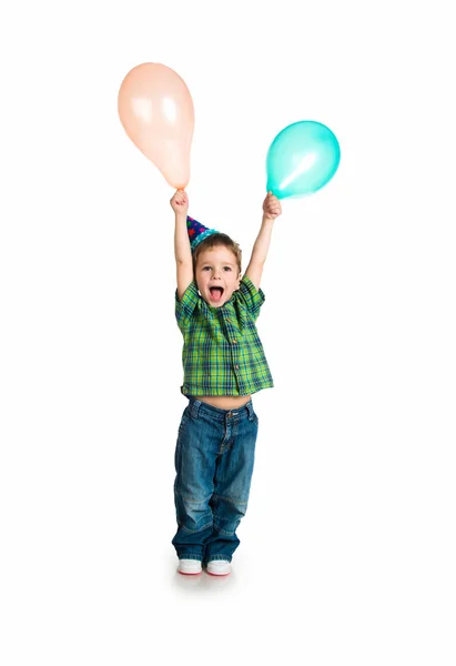 stock image Little boy in birthday cap