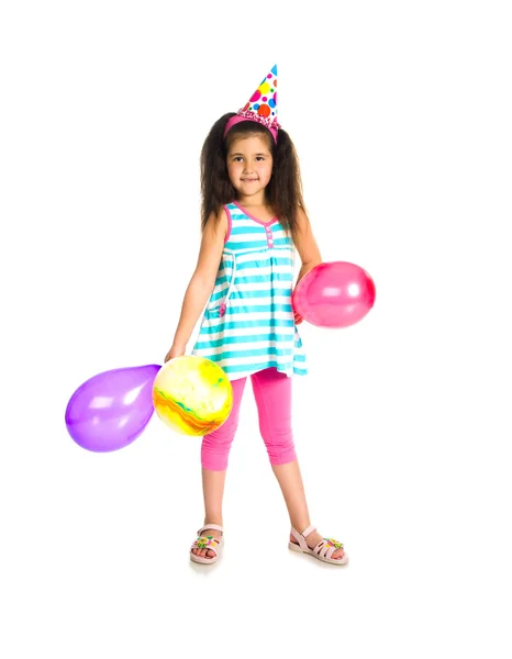 Klein meisje in verjaardag GLB — Stockfoto
