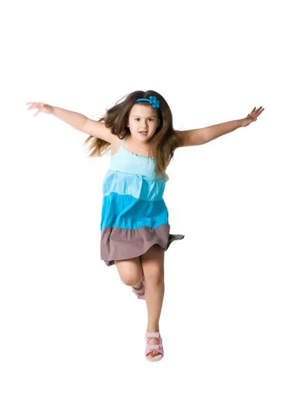 Cute dziewczynka skacze — Zdjęcie stockowe