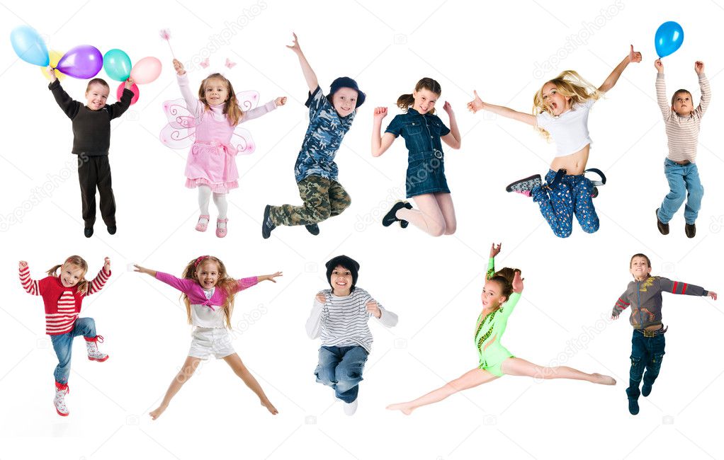 Collection photos of jumping kids