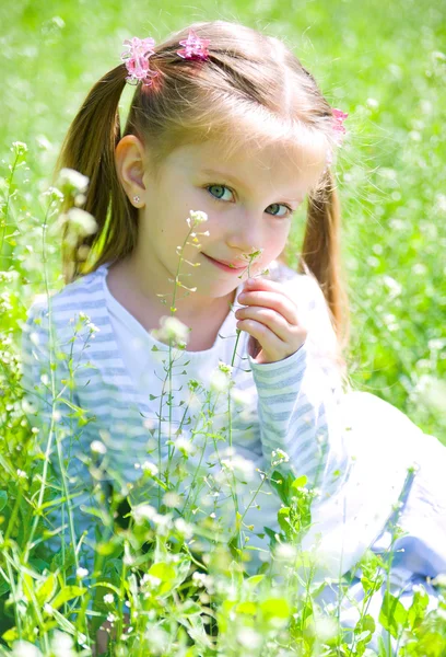 Linda niña en el prado —  Fotos de Stock