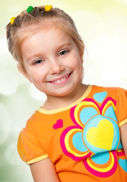 Portrait of a pretty little girl — Stock Photo, Image