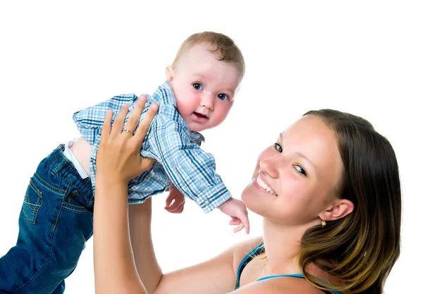 Krásné mladé ženy se svým synem — Stock fotografie