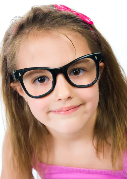 Krásná mladá dívka v brýlích — Stock fotografie