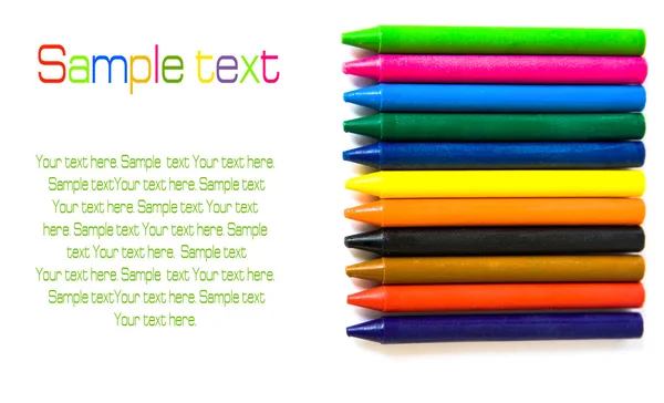 Viasz színes ceruzák elszigetelt — Stock Fotó