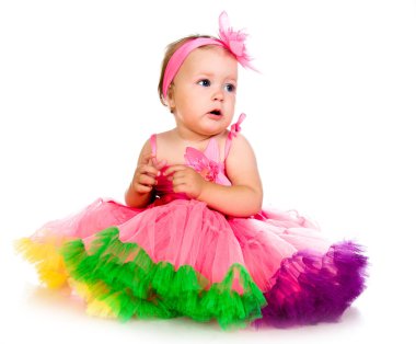 Little girl in fairy costume clipart