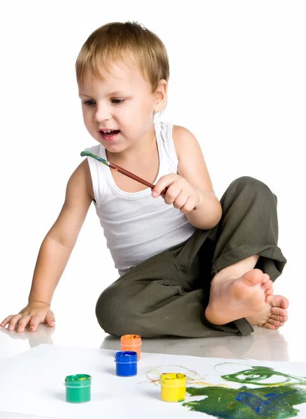 3-årig pojke i ljusa färg — Stockfoto