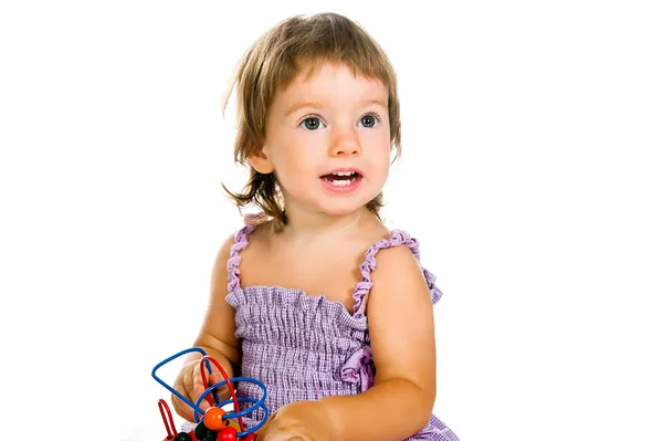 Małe dziecko z rozwojowych zabawek — Zdjęcie stockowe