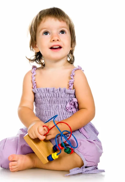 Małe dziecko z rozwojowych zabawek — Zdjęcie stockowe