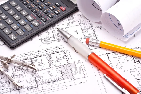 Engineering and architecture drawings — Stock Photo, Image