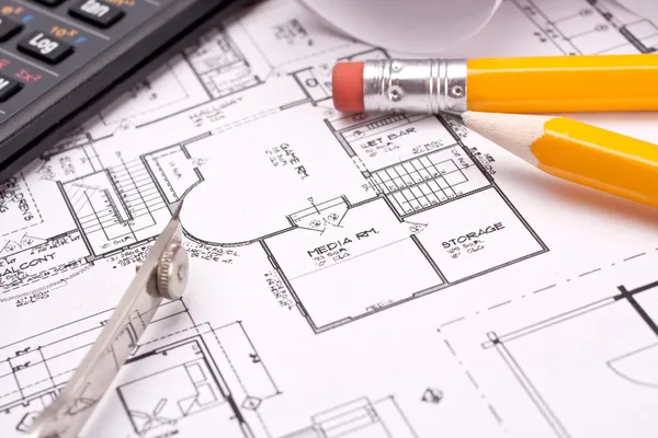Engineering and architecture drawings Royalty Free Stock Images