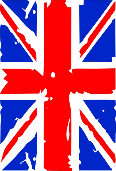 Rajz és szakadt brit zászló, Unió, szimbóluma a függetlenség — Stock Vector