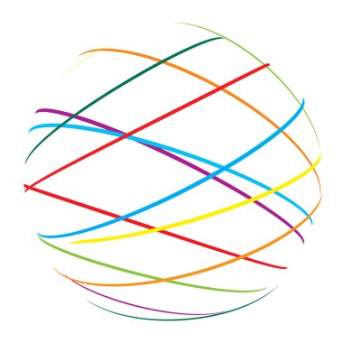 Abstract sphere from color lines clipart