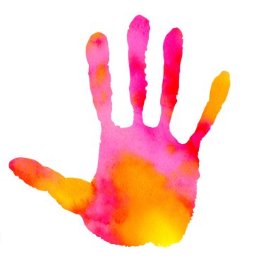 Watercolor handprint clipart