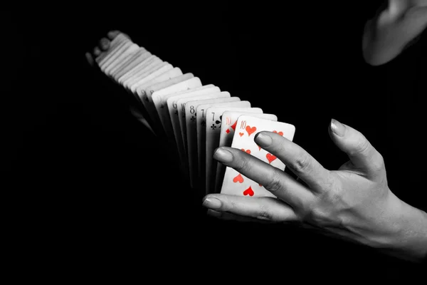 Trick with cards — Stock Photo, Image