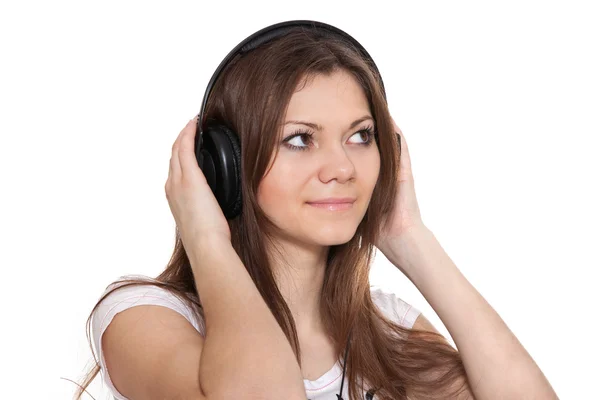 stock image Beautiful woman with headphones