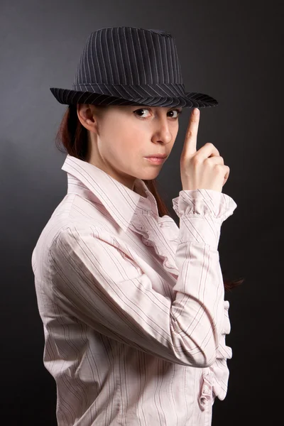 Woman wearing a hat Stock Image
