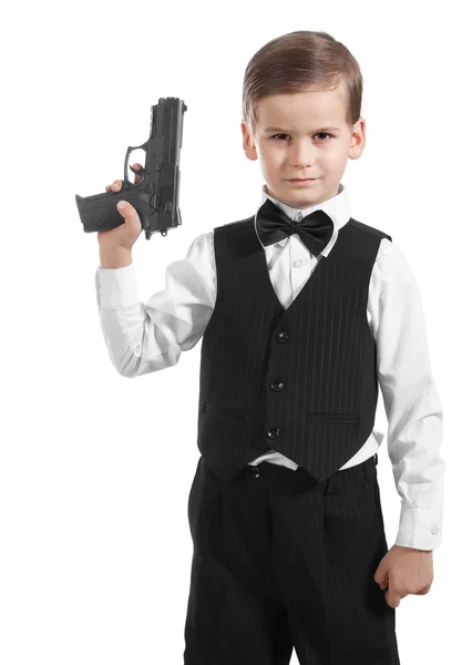 Bir silah olan çocuk — Stok fotoğraf