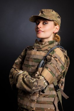 Beautiful army girl clipart