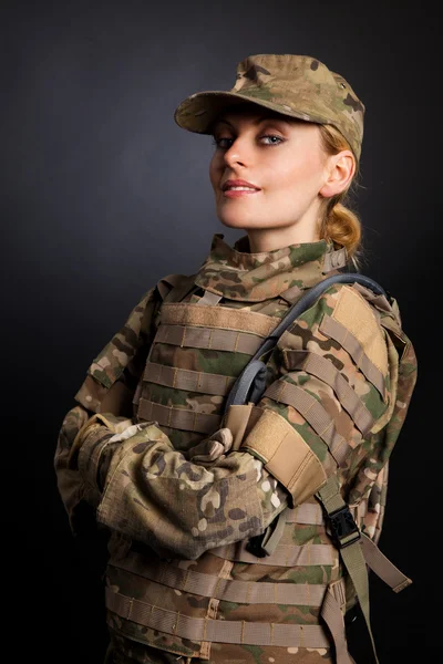 Dívka krásná armáda — Stock fotografie