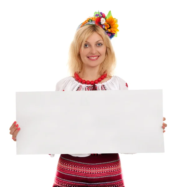 Жінка носить українських національних костюмах — стокове фото