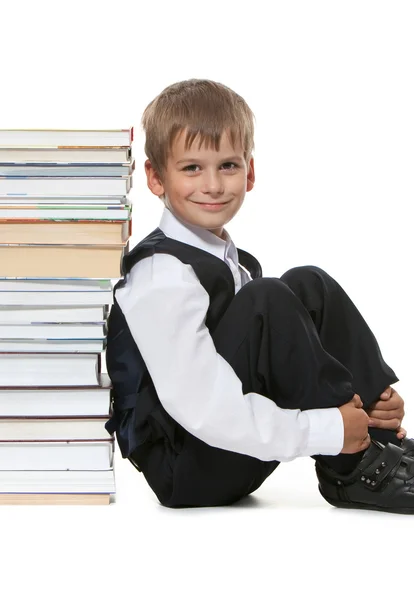 Niño y libros — Foto de Stock