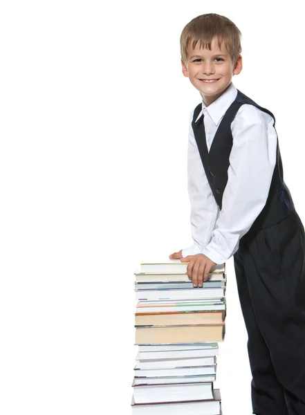 Junge und Bücher — Stockfoto