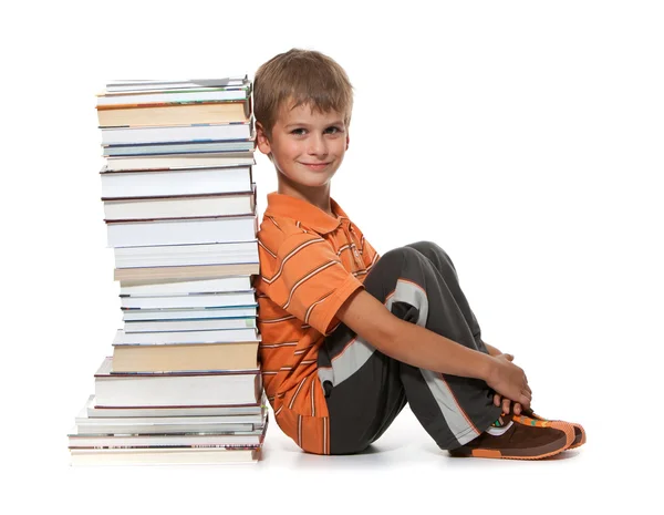 Chłopiec i książek — Zdjęcie stockowe
