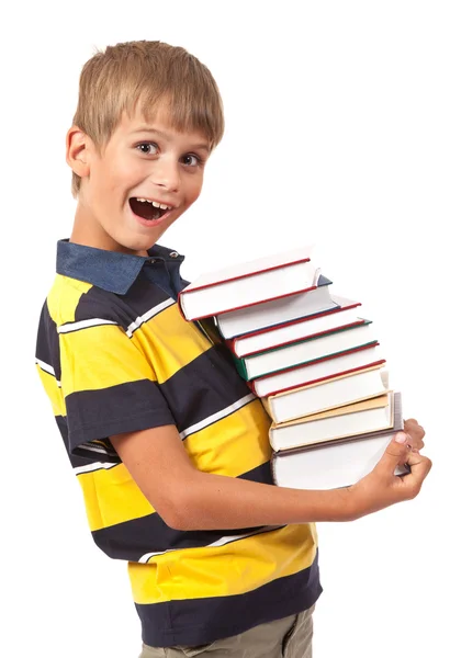 Okul çocuk kitapları koruyor — Stok fotoğraf