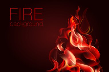 Fire on dark background. clipart