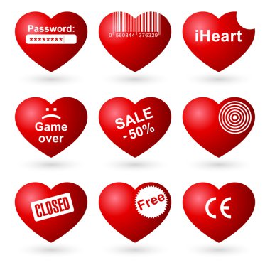 Hearts set (allegorical icon). clipart