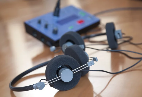 Kopfhörer für Audiokonferenzen — Stockfoto