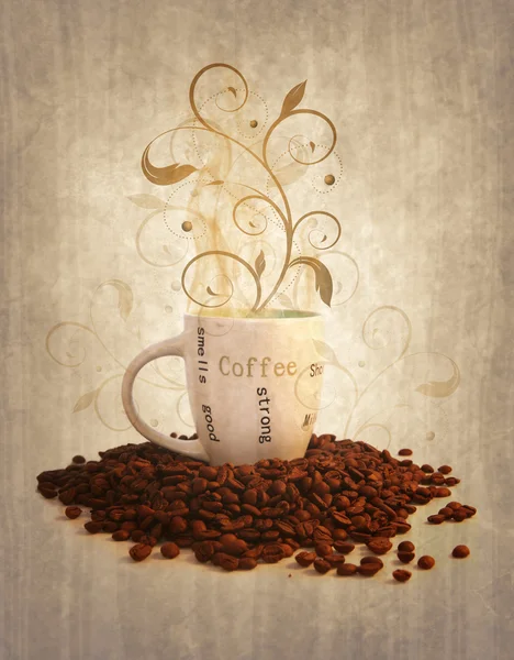 Grunge csésze kávé ki — Stock Fotó