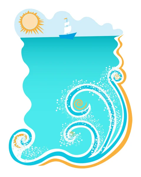 Sea and waves — Stock Vector