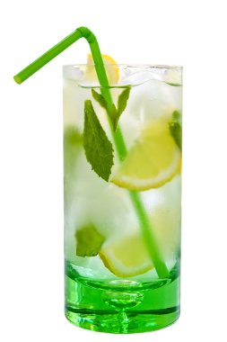 Drink with mint and lemon clipart