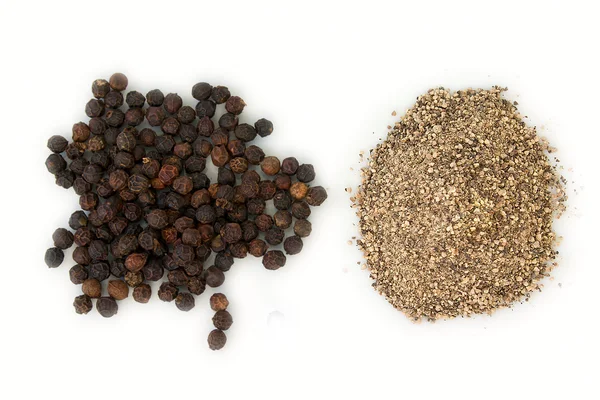 Black pepper and powder — Stock Photo, Image