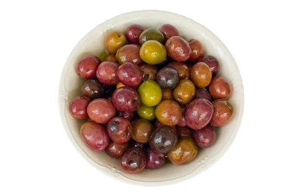Оливки фиолетовые и зеленые — стоковое фото