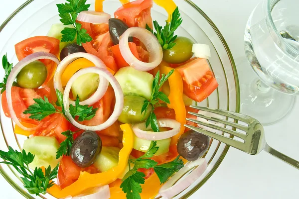 Salad with tomatoes — Stock Photo, Image
