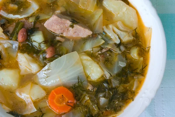 Sopa com repolho, borscht — Fotografia de Stock