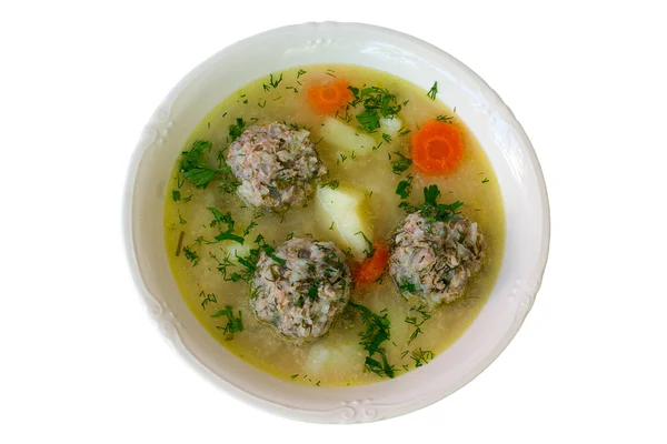Sopa com almôndegas — Fotografia de Stock