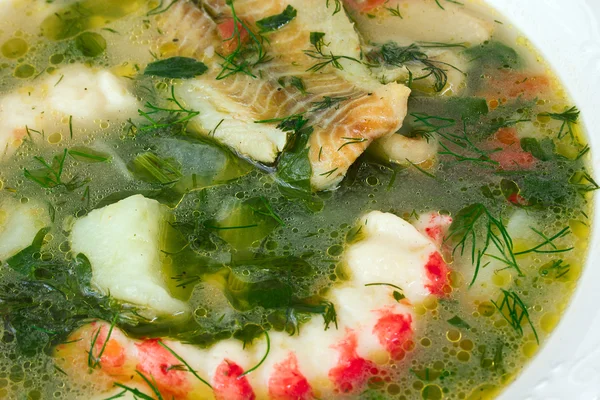 Soppa med fisk och skaldjur — Stockfoto