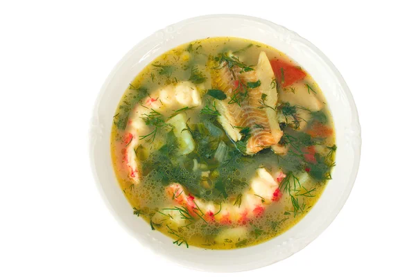 Soppa med fisk och skaldjur — Stockfoto