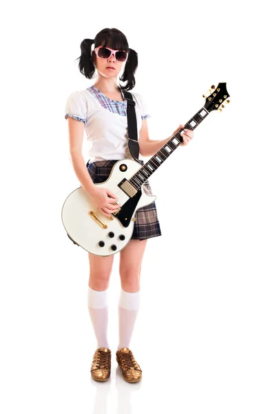 Gitarlı kız. — Stok fotoğraf