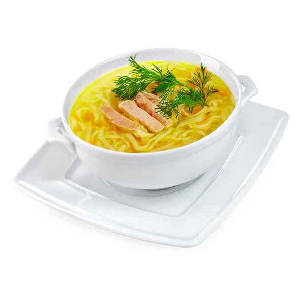 Chicken Noodle Soup isolated — Stock Photo, Image
