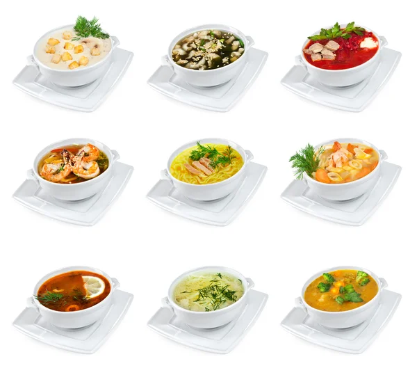 Soups isolated — Stock Photo, Image