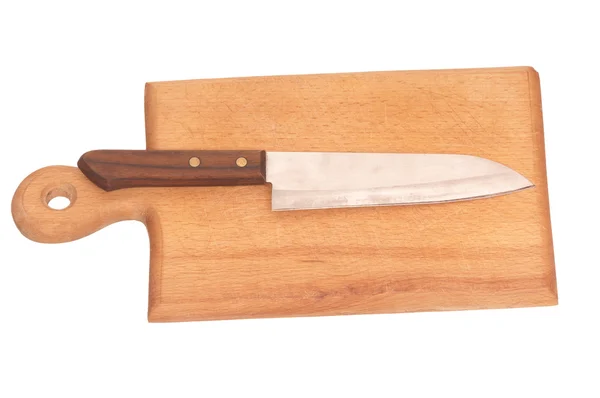 Tahta bıçak ile — Stok fotoğraf