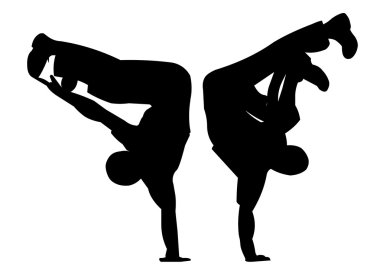 Two silhouettes in dance clipart