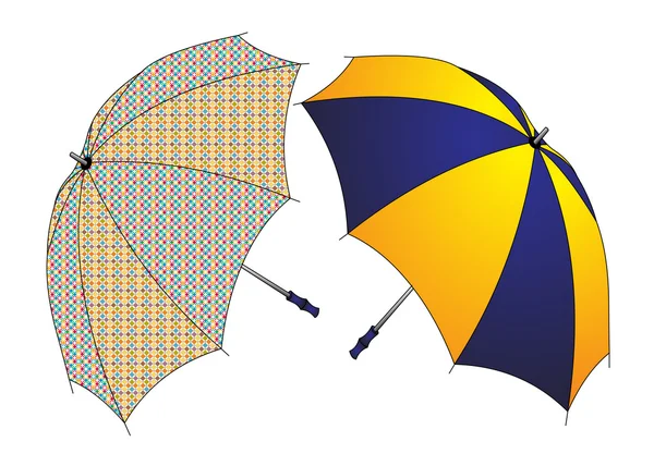 Two umbrellas insulated — Stock Vector