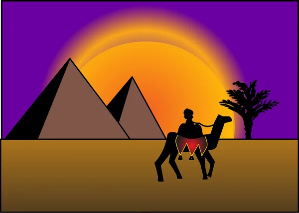 On background of the pyramids — Stock Vector