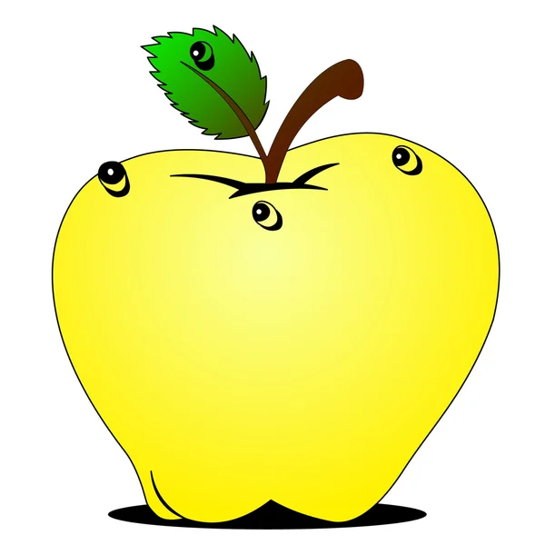 Se busca manzana con gota de rocío — Vector de stock